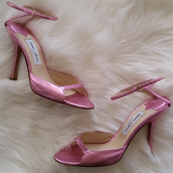 Jimmy Choo Shoes - B2G1 Jimmy Choo Pink Metallic Strappy Barbie Heels
